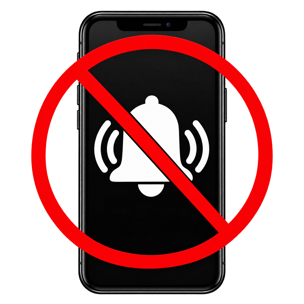 Mobile phone with red crossed line